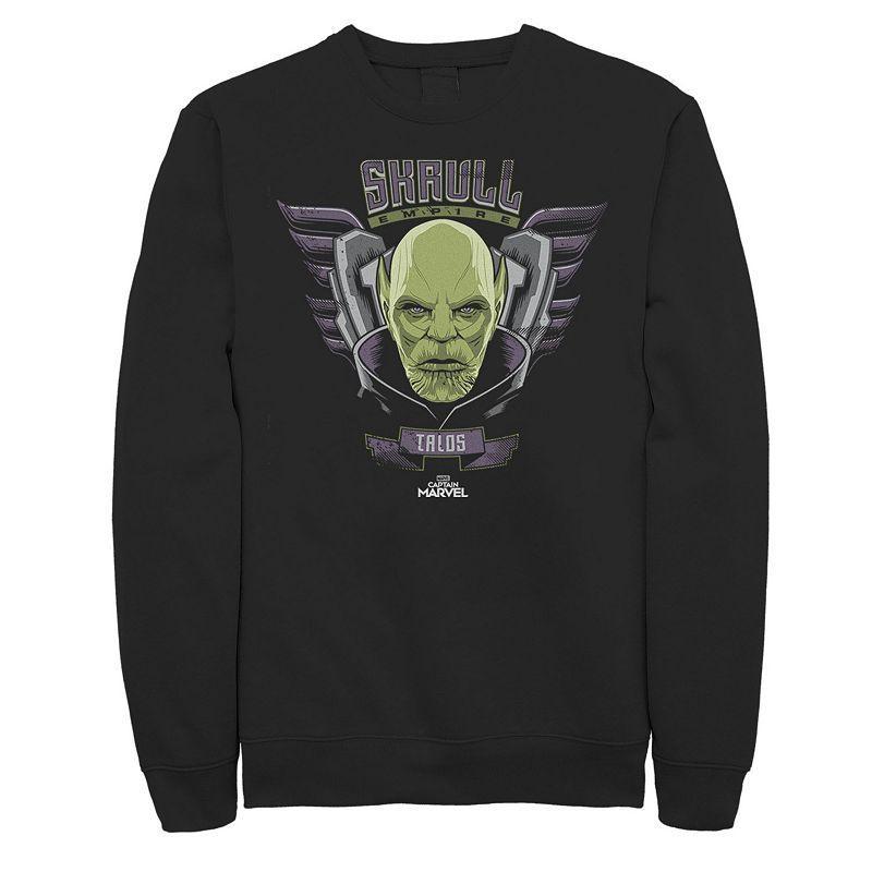 Mens Marvel Captain Marvel Skrull Empire Talos Graphic Fleece Pullover Black Product Image