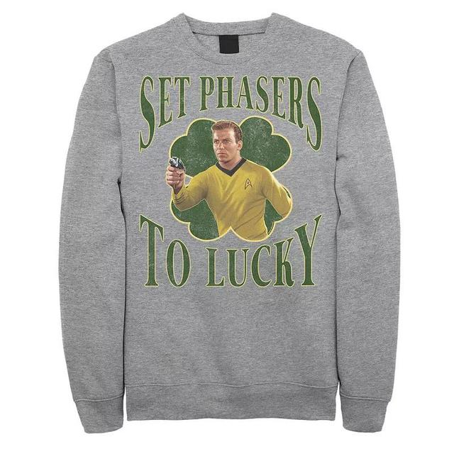 Mens Star Trek Next Generation St. Pattys Lucky Sweatshirt Athletic Grey Product Image