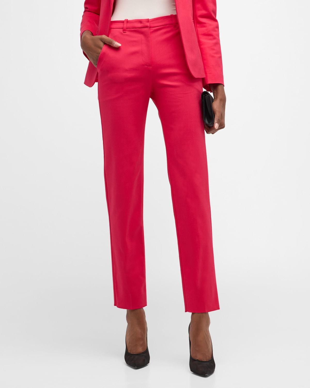 Womens Pleated Straight-Leg Trousers Product Image