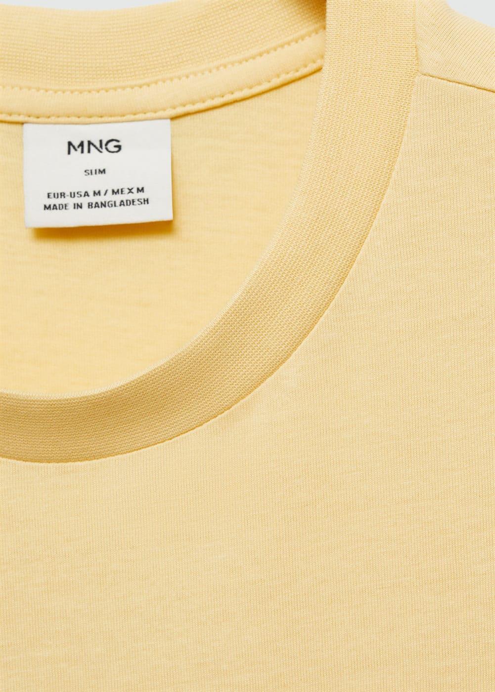 Basic cotton stretch T-shirt - Men | MANGO USA Product Image