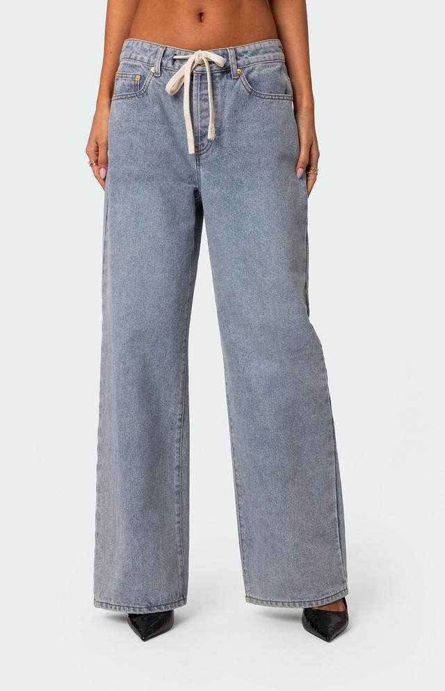 Edikted Women's Wynn Low Rise Oversized Jeans Product Image