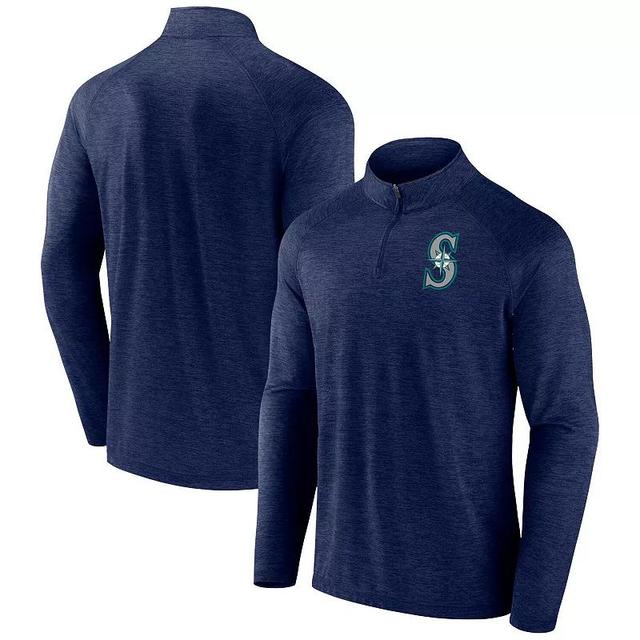 Mens Profile Seattle Mariners Big & Tall Raglan Quarter-Zip Top Blue Product Image