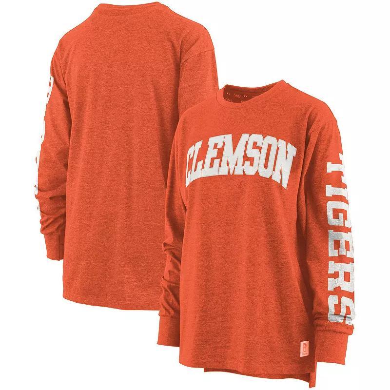 Womens Pressbox Clemson Tigers Two-Hit Canyon Long Sleeve T-Shirt Product Image