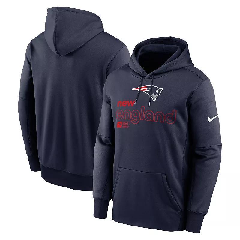 Mens Nike New England Patriots Performance Pullover Hoodie Blue Product Image