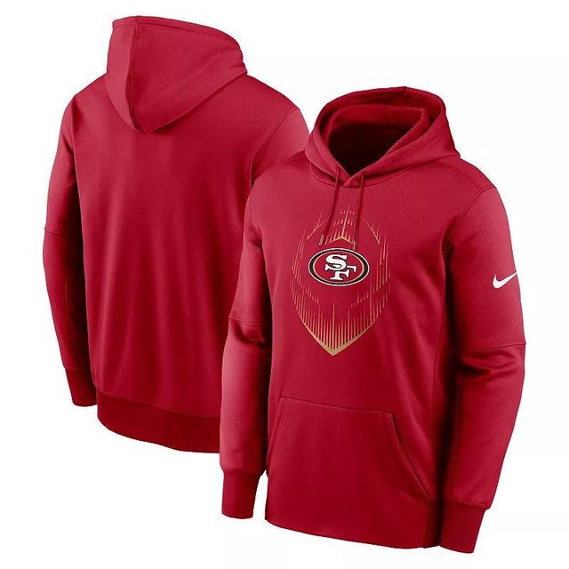 Mens Nike Scarlet San Francisco 49ers Icon Performance Pullover Hoodie Product Image