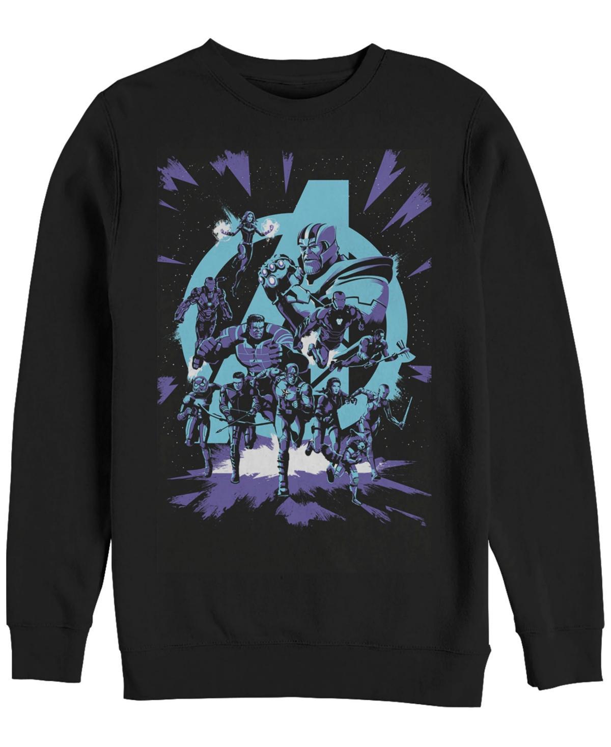 Mens Marvel Avengers Endgame Tonal Team Group Shot Portrait Sweatshirt Black Product Image