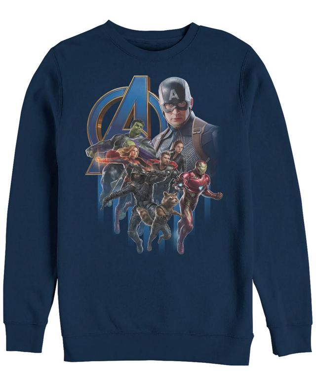 Mens Marvel Avengers Endgame Group Action Pose Poster Sweatshirt Blue Product Image