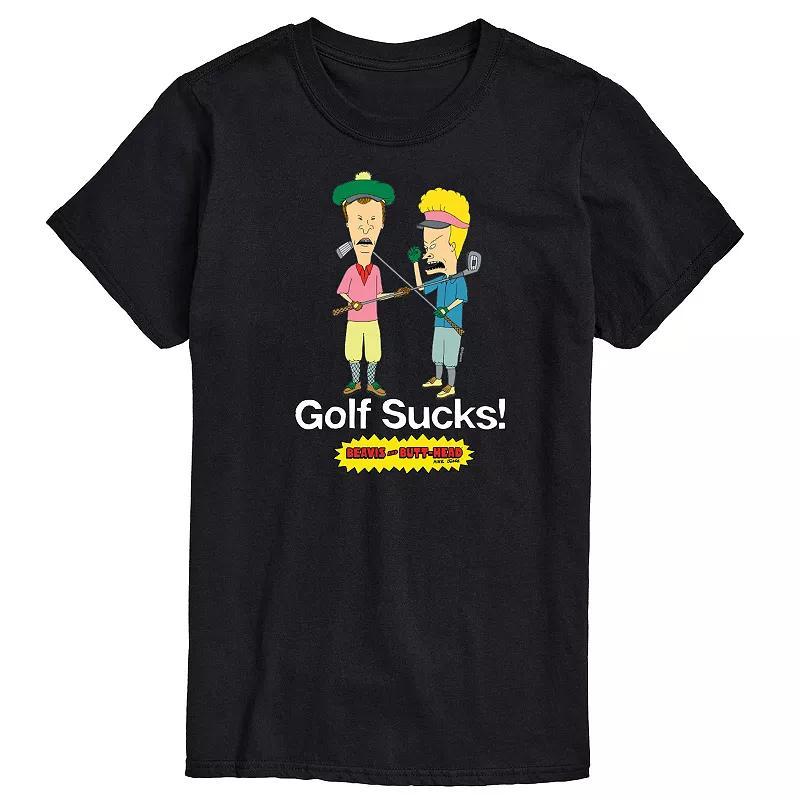 Mens Beavis & Butthead Golf Sucks Graphic Tee Product Image