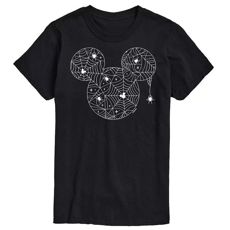 Disneys Mickey Mouse & Friends Big & Tall Mickey Head Spider Web Graphic Tee, Mens Product Image