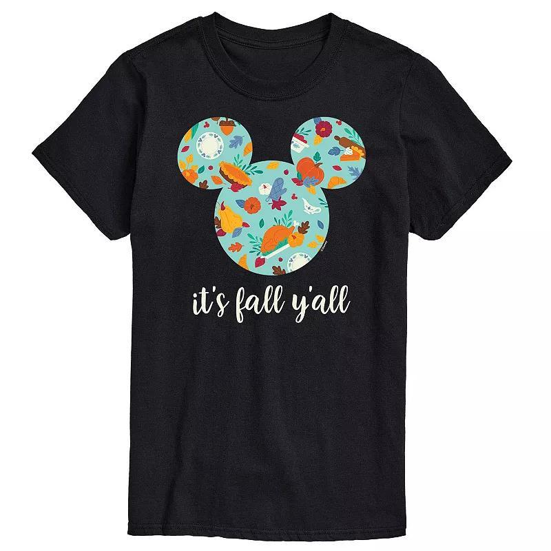 Disneys Mickey Mouse Big & Tall Its Fall Yall Tee, Mens Blue Product Image