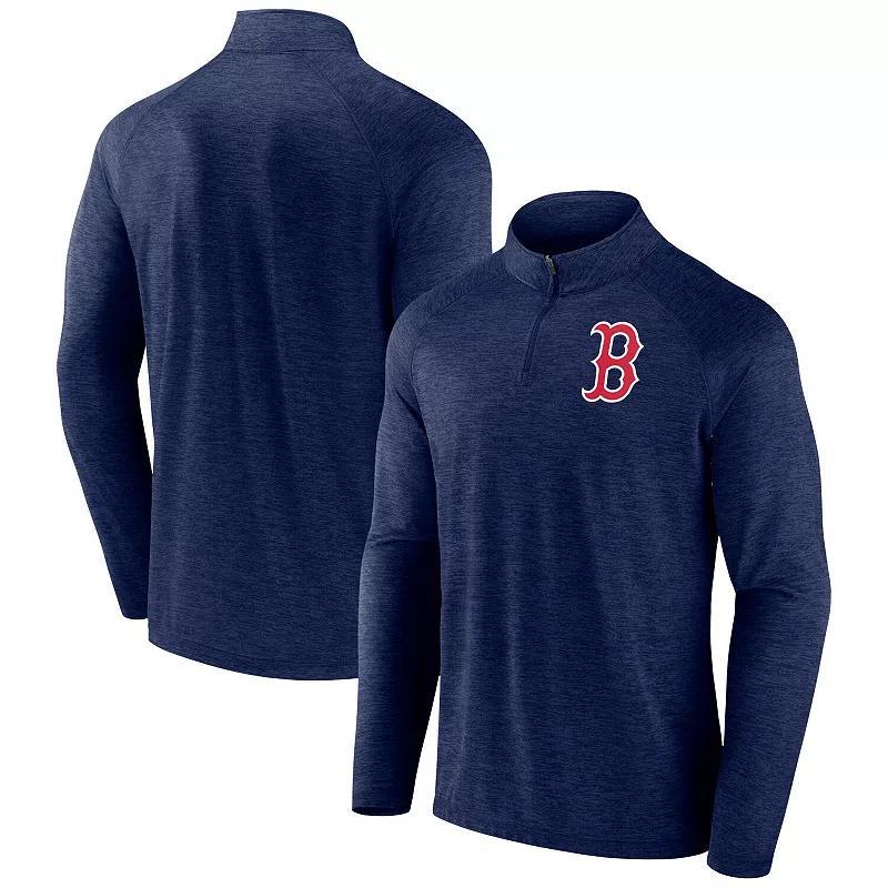 Mens Profile Boston Red Sox Big & Tall Raglan Quarter-Zip Top Blue Product Image