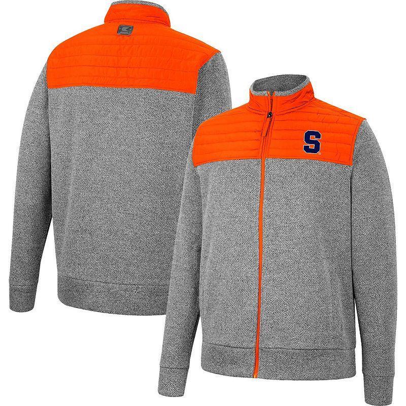 Mens Colosseum Charcoal/Orange Syracuse Orange Putter Herringbone Full-Zip Jacket Product Image