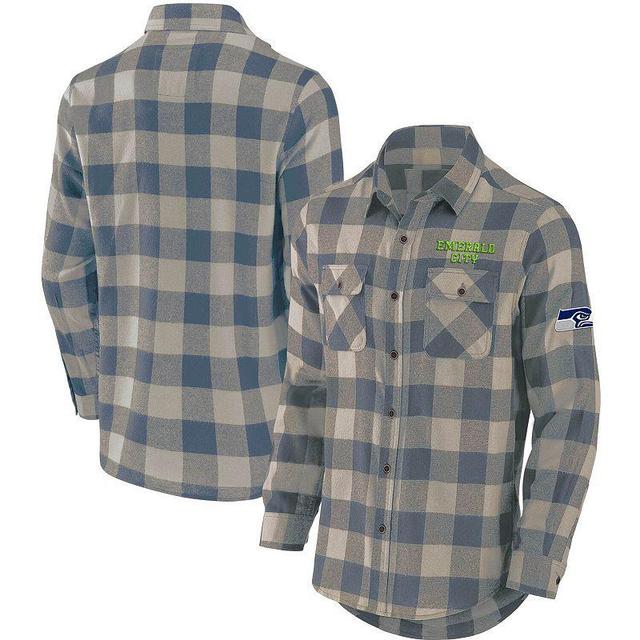 Mens NFL x Darius Rucker Collection by Fanatics College Seattle Seahawks Flannel Long Sleeve Button-Up Shirt Blue Product Image