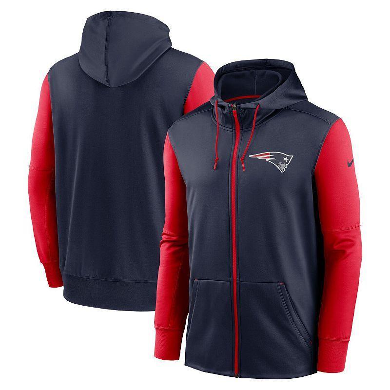 Mens Nike New England Patriots Performance Full-Zip Hoodie Blue Product Image