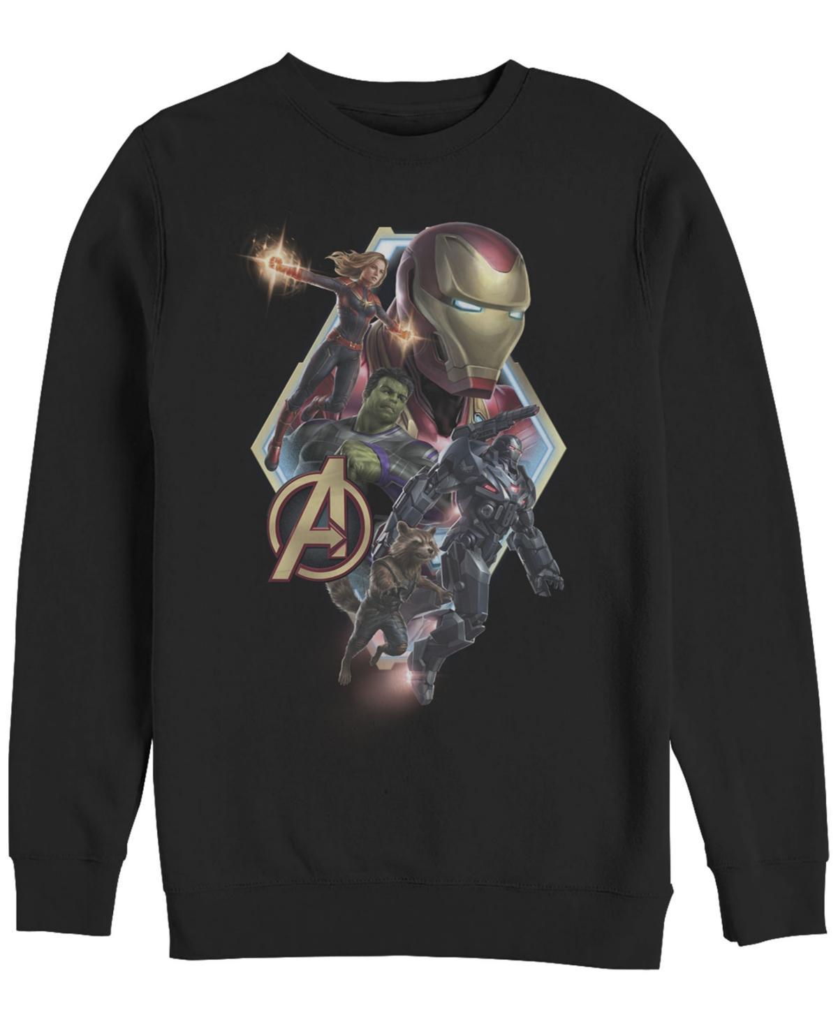 Marvel Mens Avengers Endgame Diamond Group Action Logo, Crewneck Fleece Product Image