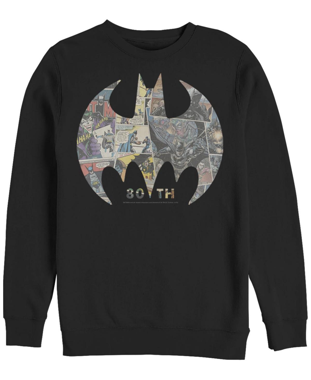 Fifth Sun Mens Batman 80Th Panel Fill Crew Fleece Pullover T-shirt Product Image