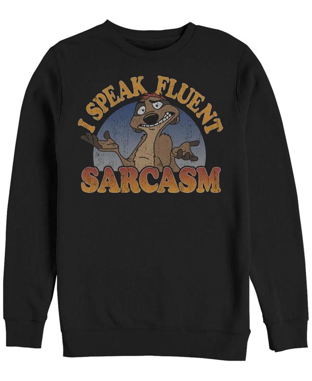 Disney Mens Lion King Timon Speaks Sarcasm, Crewneck Fleece Product Image