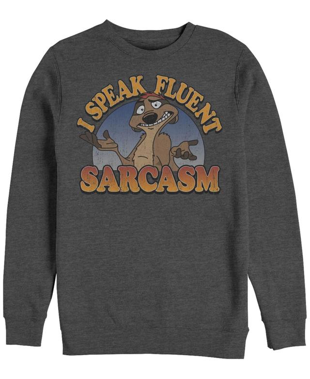 Disney Mens Lion King Timon Speaks Sarcasm, Crewneck Fleece Product Image