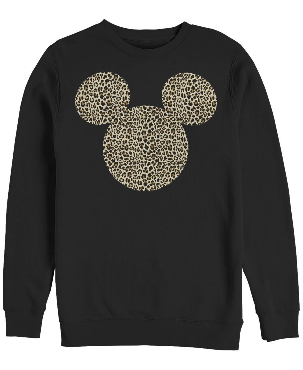 Disneys Mickey Mouse Cheetah Print Silhouette Fill Mens Sweatshirt Product Image