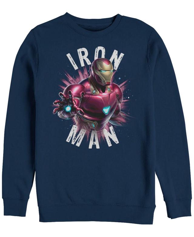 Mens Marvel Avengers Endgame Iron Man Power Portrait Sweatshirt Blue Product Image