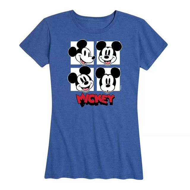 Disneys Mickey Mouse Womens Grid Graphic Tee Grey Gray Product Image