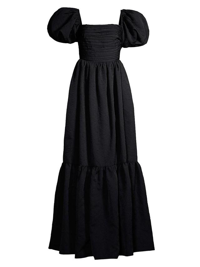 Womens Medeline Puff-Sleeve Maxi Dress Product Image