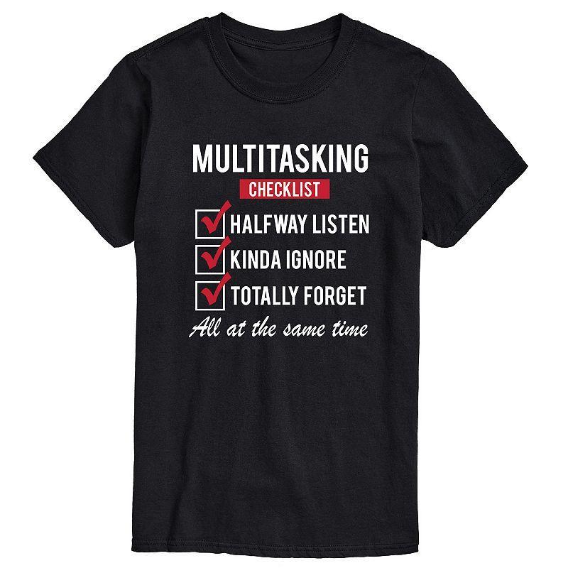 Big & Tall Multitasking Checklist Tee, Mens Black Product Image