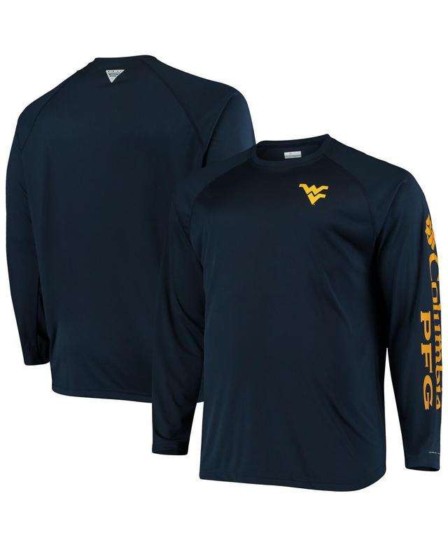 Mens Columbia West Virginia Mountaineers Big & Tall Terminal Tackle Long Sleeve Omni-Shade T-Shirt Blue Product Image