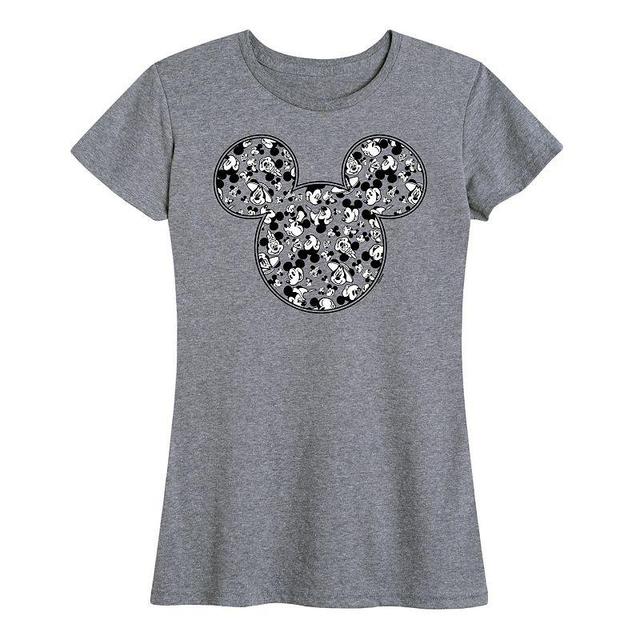 Disneys Mickey Mouse Womens Meta Graphic Tee Grey Royal Blue Product Image