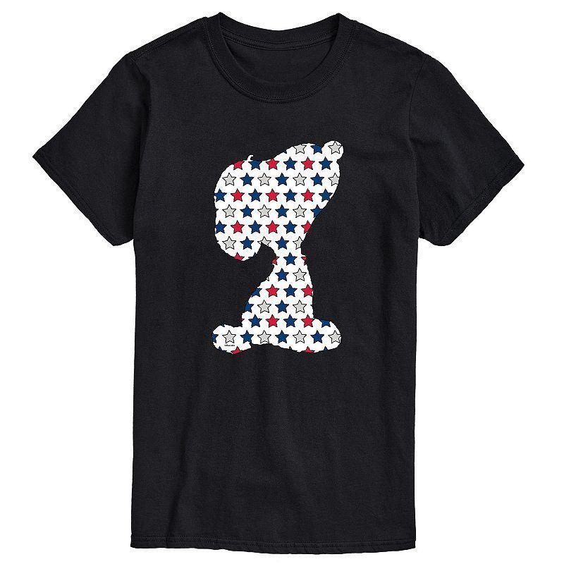 Mens Peanuts Snoopy USA Stars Tee Blue Product Image