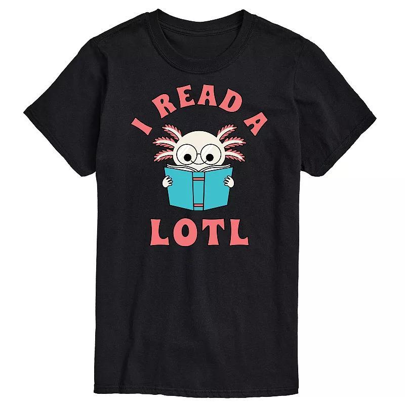 Big & Tall I Read A Lotl Axlotl Cartoon Graphic Tee, Mens Black Product Image