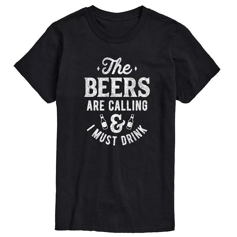 Mens The Beers Are Calling & I Must Drink Graphic Tee Product Image