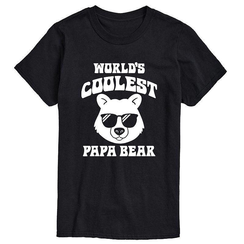 Big & Tall Worlds Coolest Papa Bear Graphic Tee, Mens Black Product Image