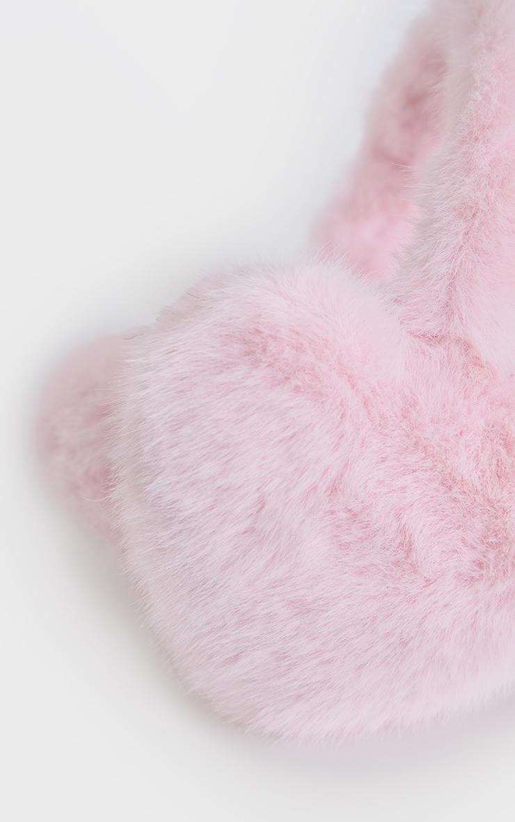 Pink Heart Faux Fur Ear Muffs Product Image