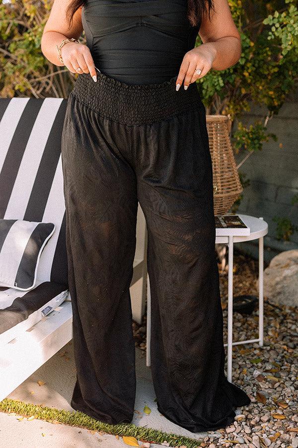 Boat Weekend High Waist Lace Pants in Black Curves Product Image