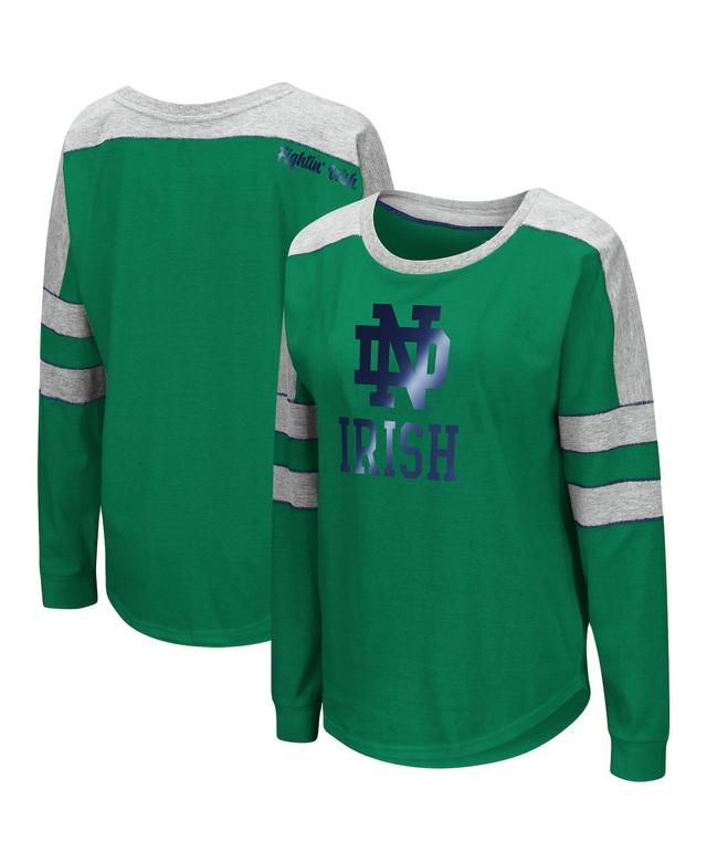 Womens Colosseum Green Notre Dame Fighting Irish Trey Dolman Long Sleeve T-shirt Product Image