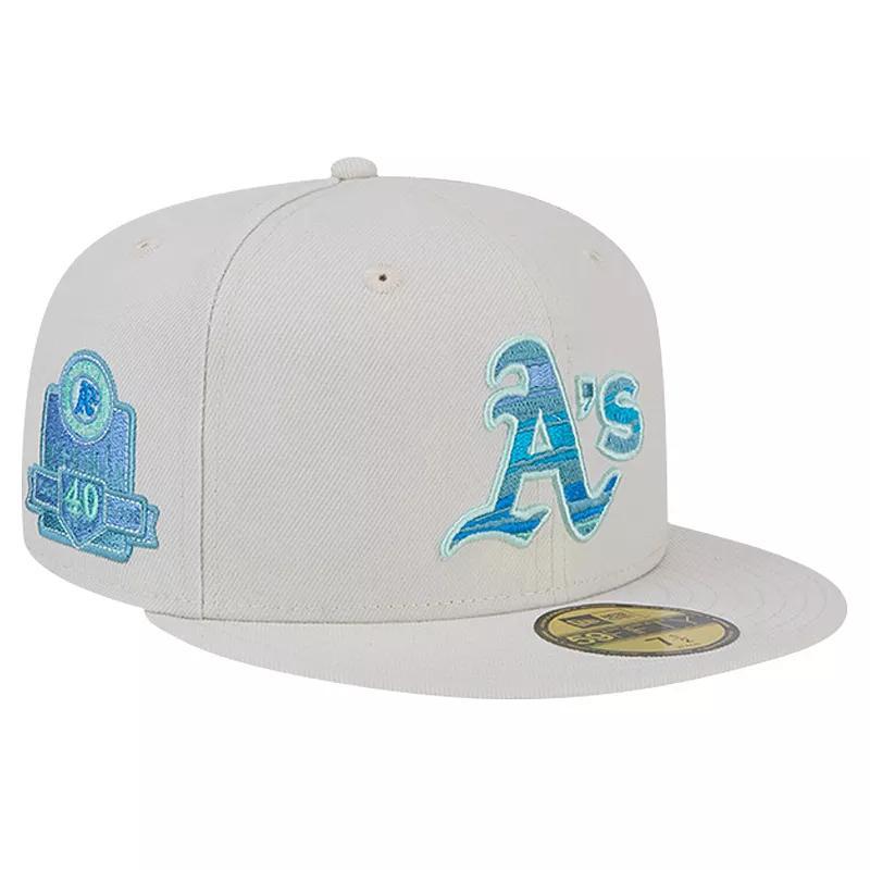 Mens New Era Khaki Oakland Athletics Stone Mist 59FIFTY Fitted Hat Product Image