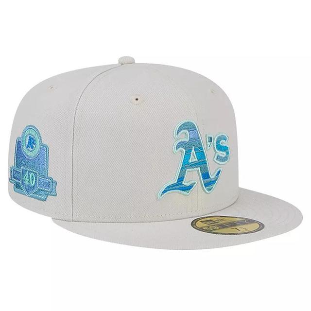 Mens New Era Khaki Oakland Athletics Stone Mist 59FIFTY Fitted Hat Product Image