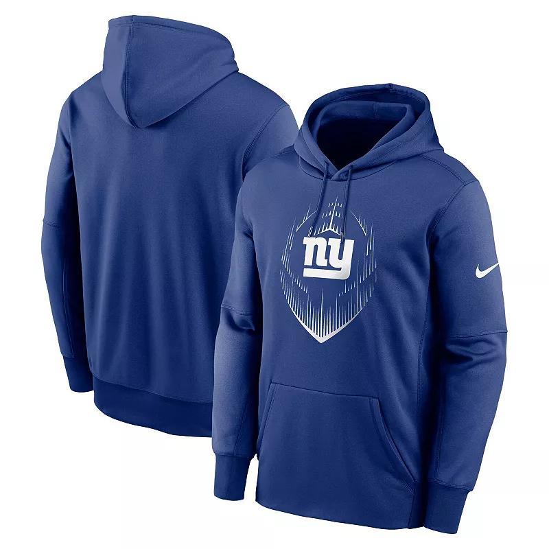 Nike Mens Royal New York Giants Icon Performance Pullover Hoodie Product Image