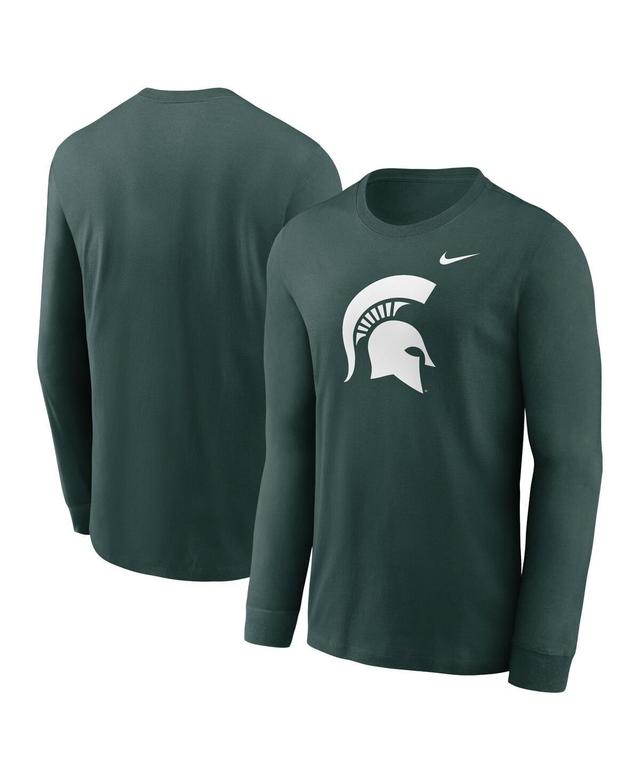 Nike Mens Green Michigan State Spartans Primary Logo Long Sleeve T-Shirt Product Image