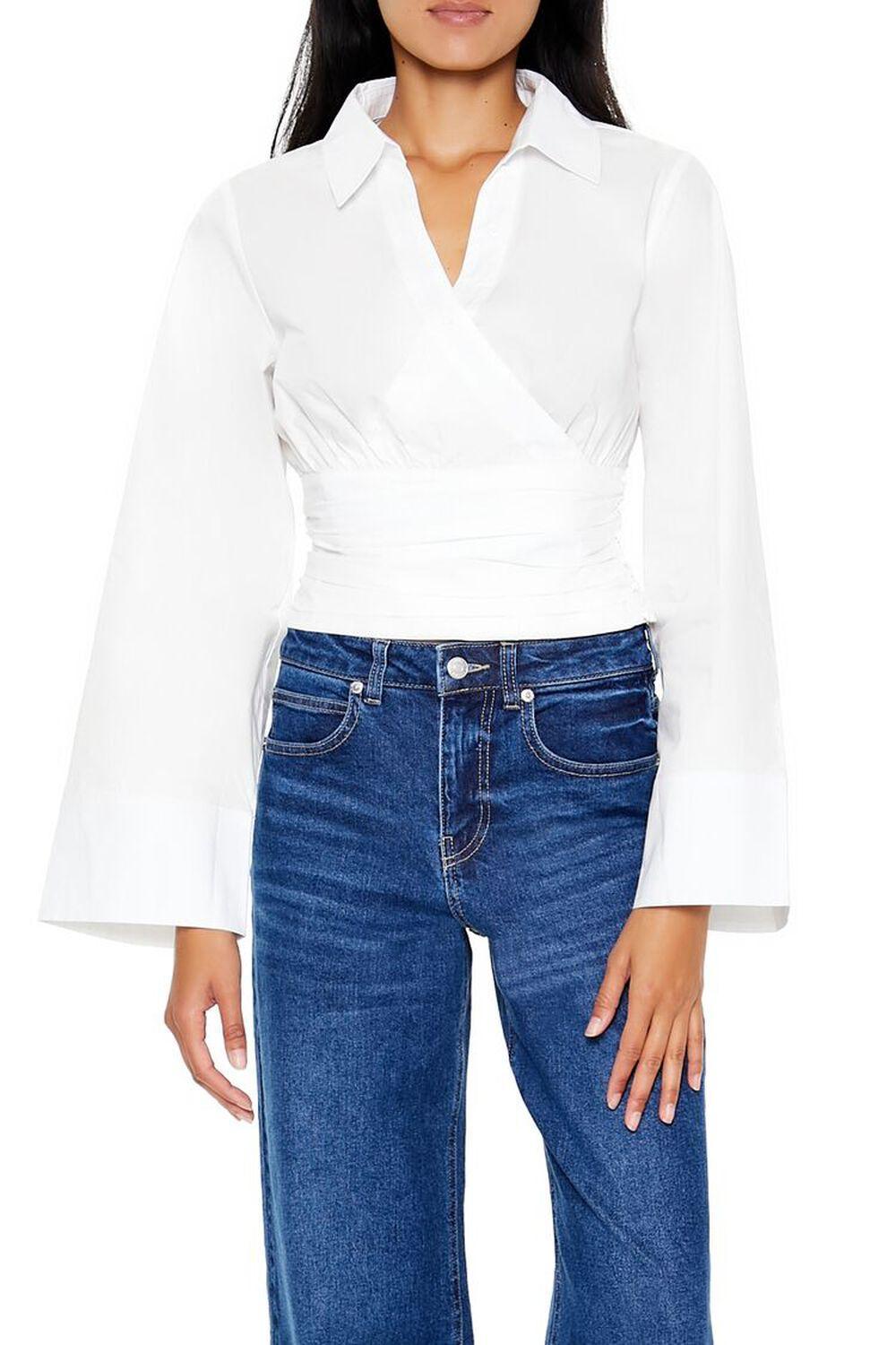 Cropped Poplin Wrap Top | Forever 21 product image