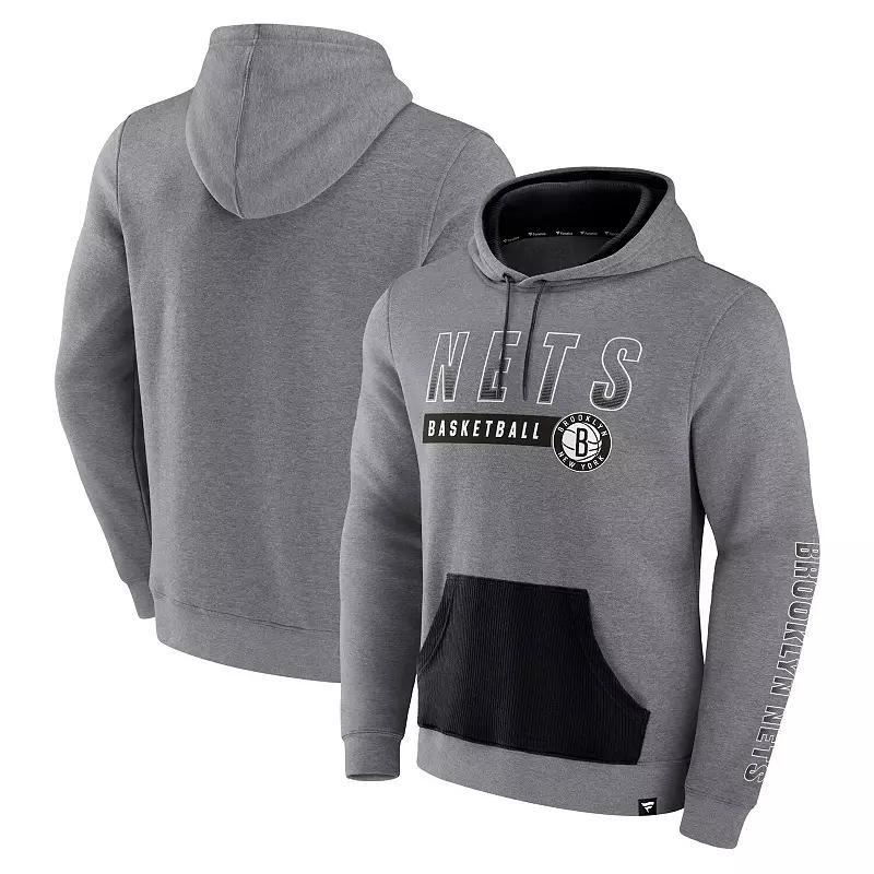 Mens Fanatics Branded Heathered Gray Toronto Raptors Off The Bench Color Block Pullover Hoodie Product Image