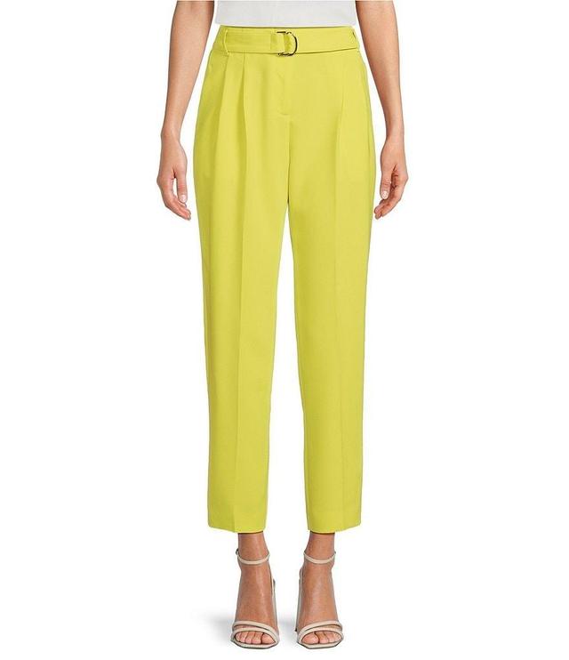 BOSS by Hugo Boss Tapiah Coordinating Straight Tapered-Leg Pleated Belted Cropped Pants Product Image