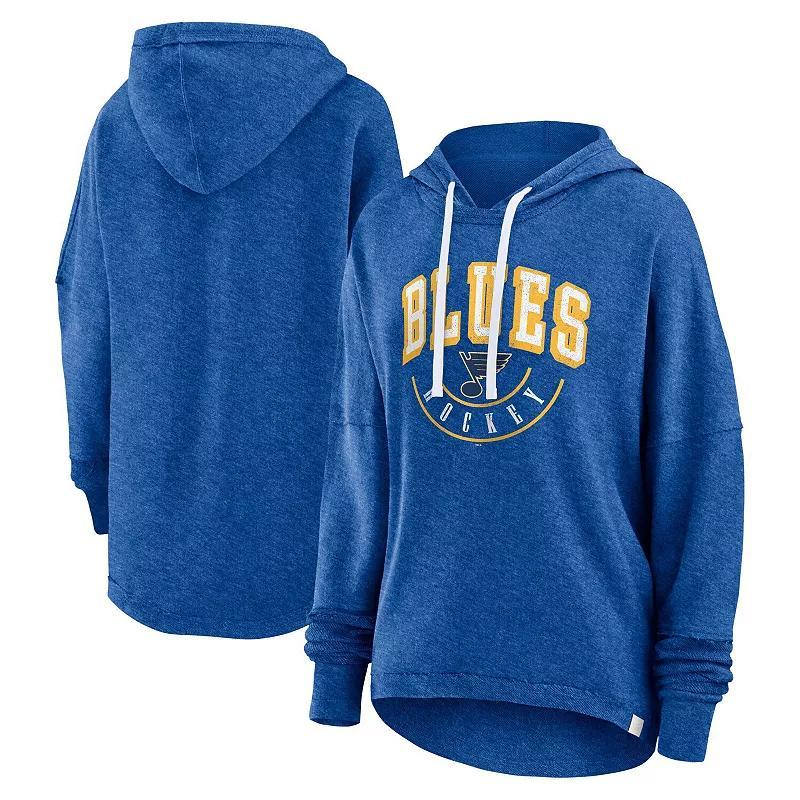 Womens Fanatics Branded Heather Blue St. Louis Blues Lux Lounge Helmet Arch Pullover Hoodie Product Image