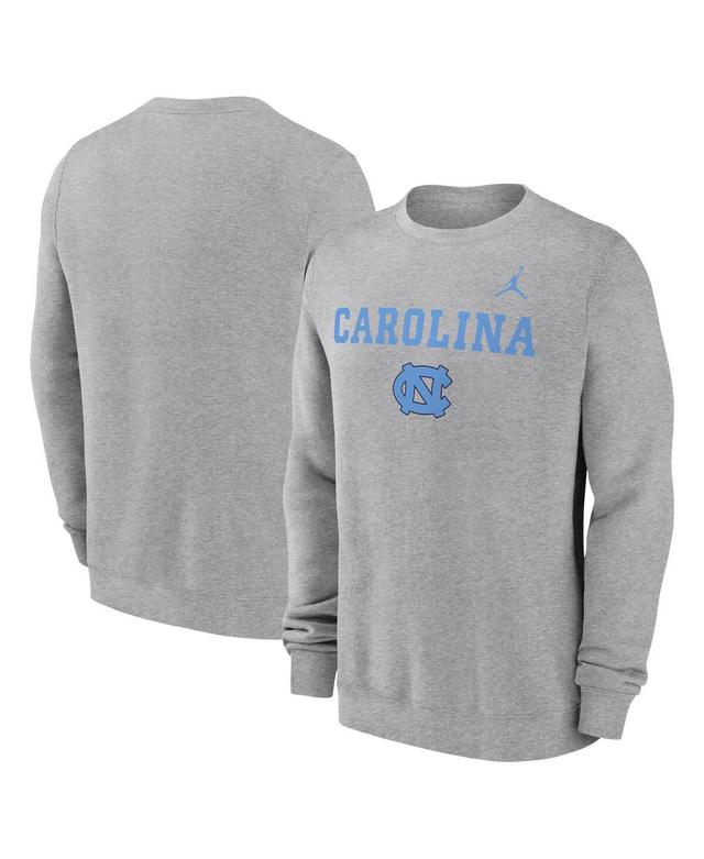 Jordan Mens Heather Gray North Carolina Tar Heels Primetime Primary Stack Pullover Sweatshirt Product Image