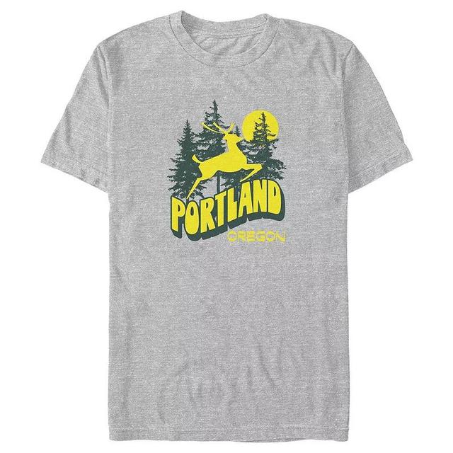 Big & Tall Portland Oregon Forest Graphic Tee, Mens Athletic Grey Product Image