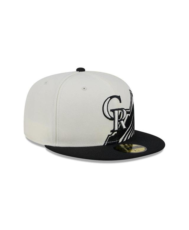 New Era Mens Cream Colorado Rockies Lonestar 59FIFTY Fitted Hat - Cream, Black Product Image