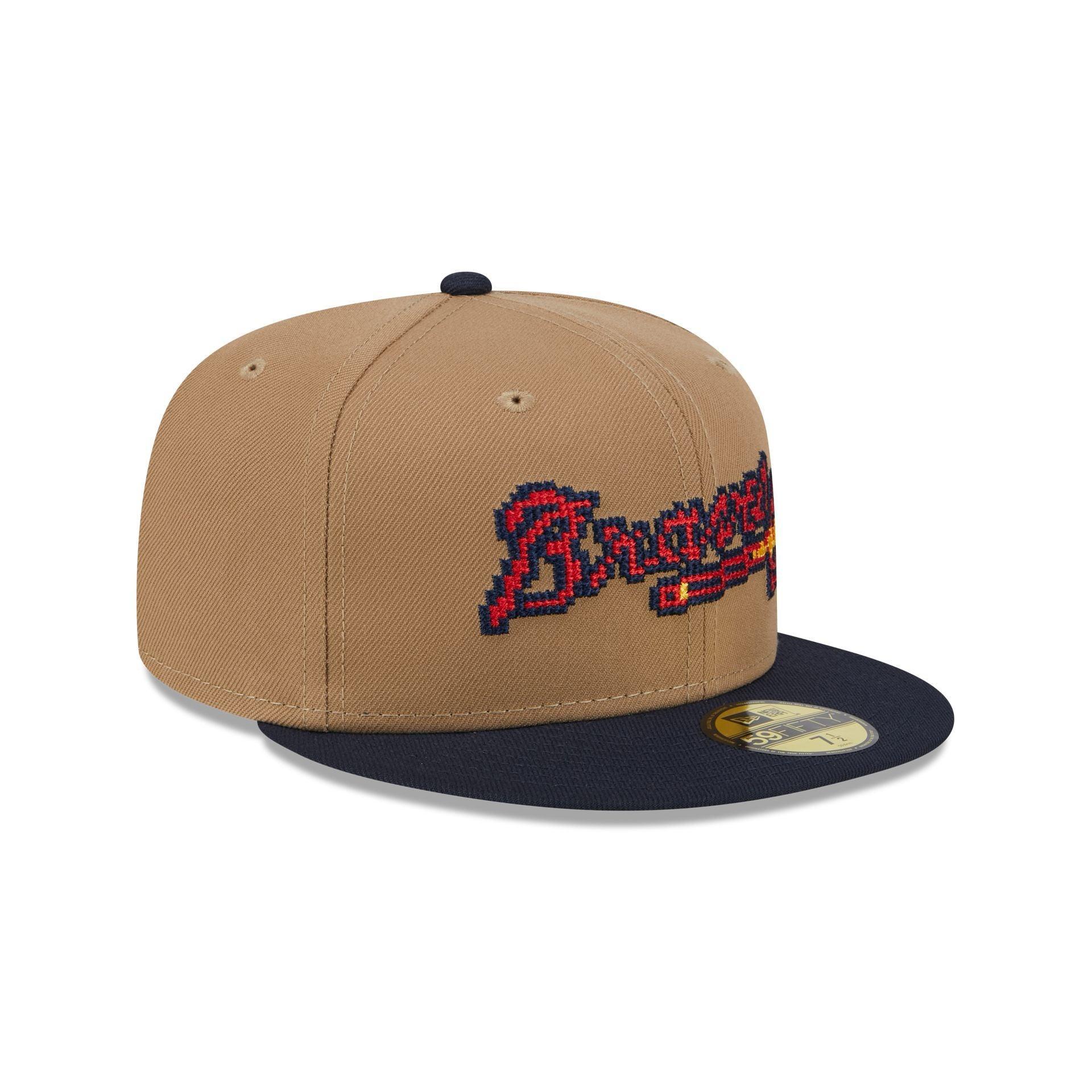 Atlanta Braves Classic 8-Bit Wordmark 59FIFTY Fitted Hat Male Product Image