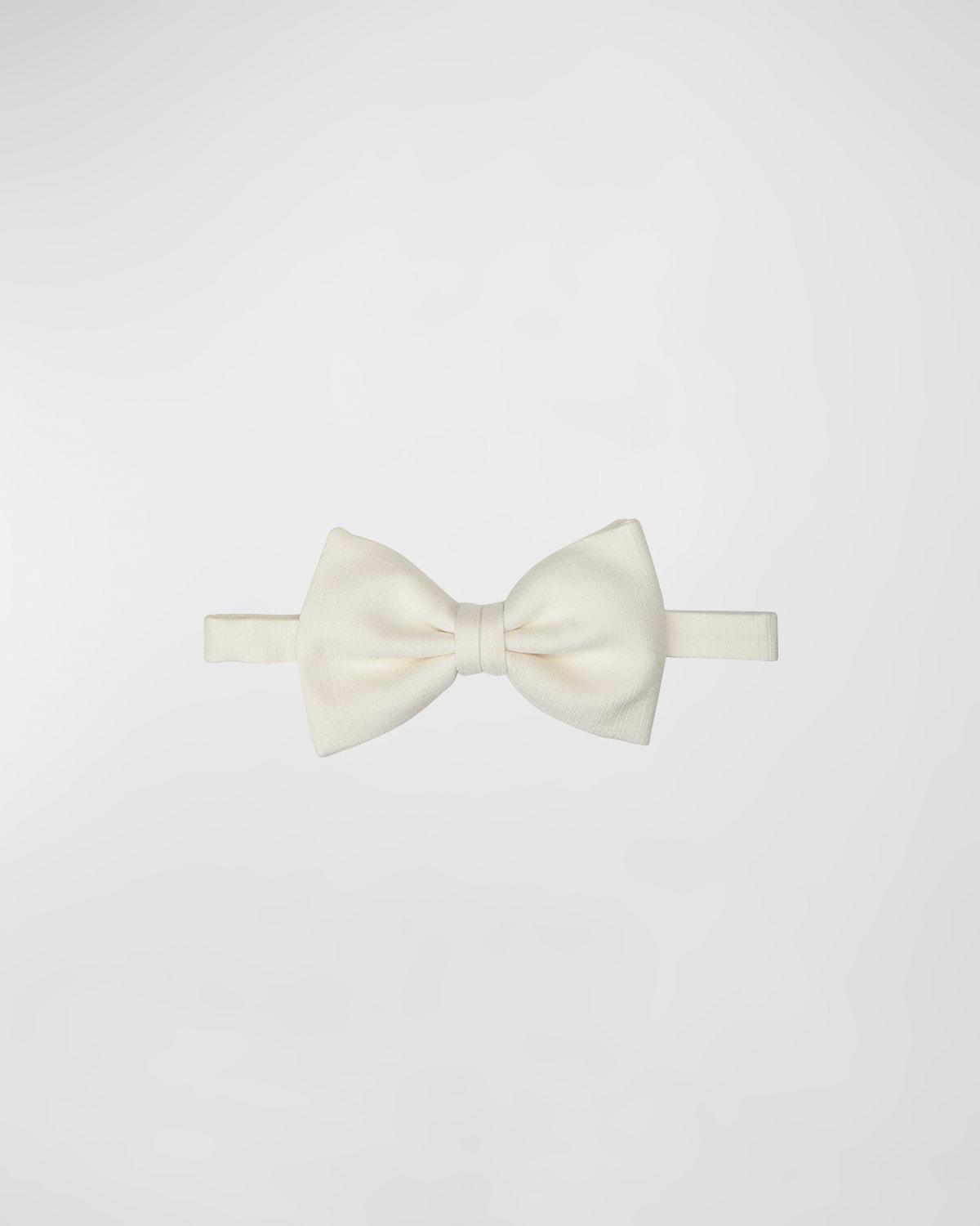 Brioni Men's Pre-Tied Silk Bow Tie  - OFF WHITE Product Image