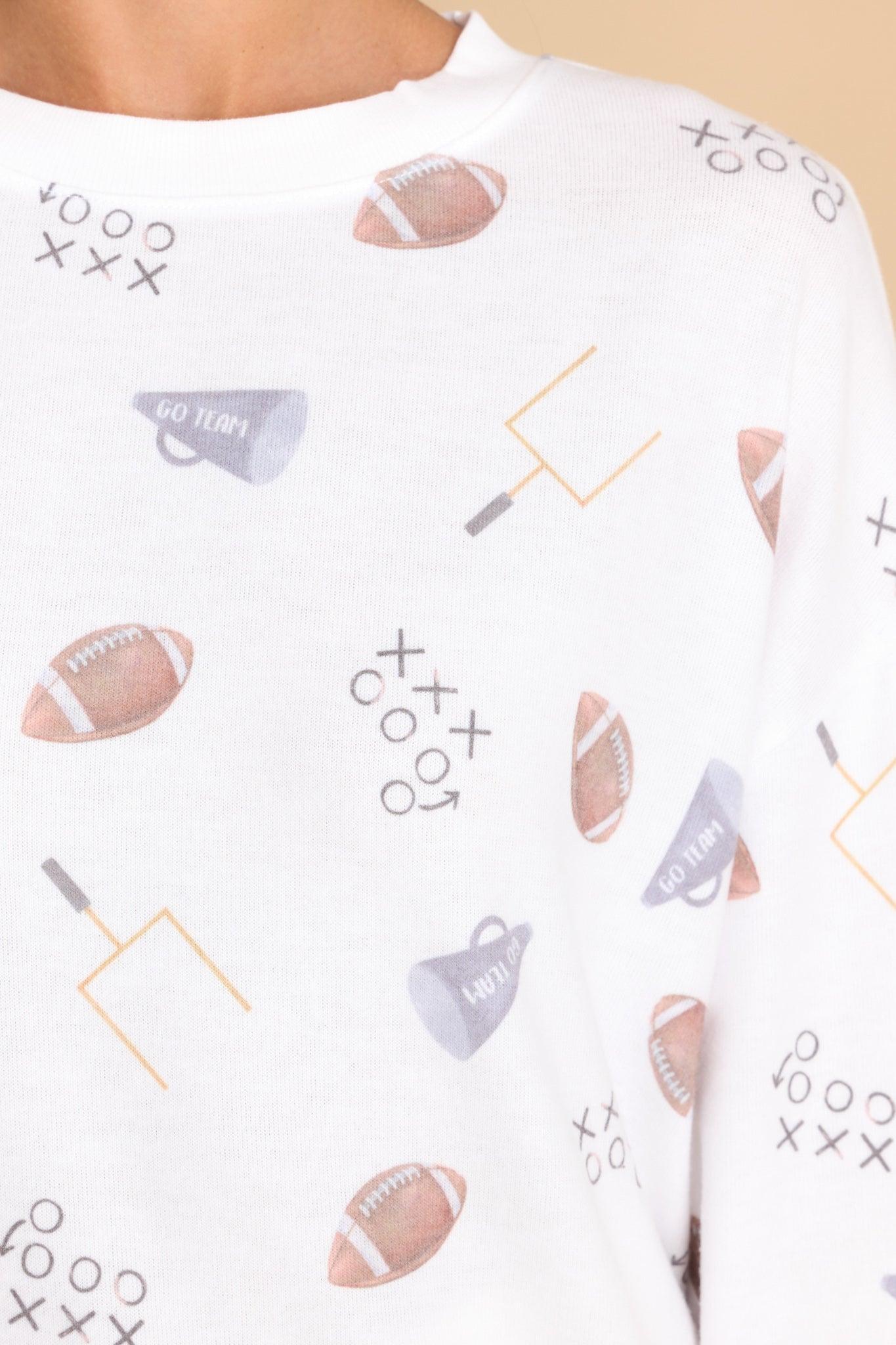 Z Supply Elle White Game Day Long Sleeve Top Product Image